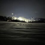 Noční lyžování na Kozákově, pohled z Panorama Kozákov